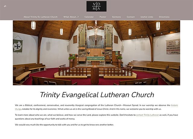 Beispiele für Portfolio-Websites der Trinity Evangelical Lutheran Church