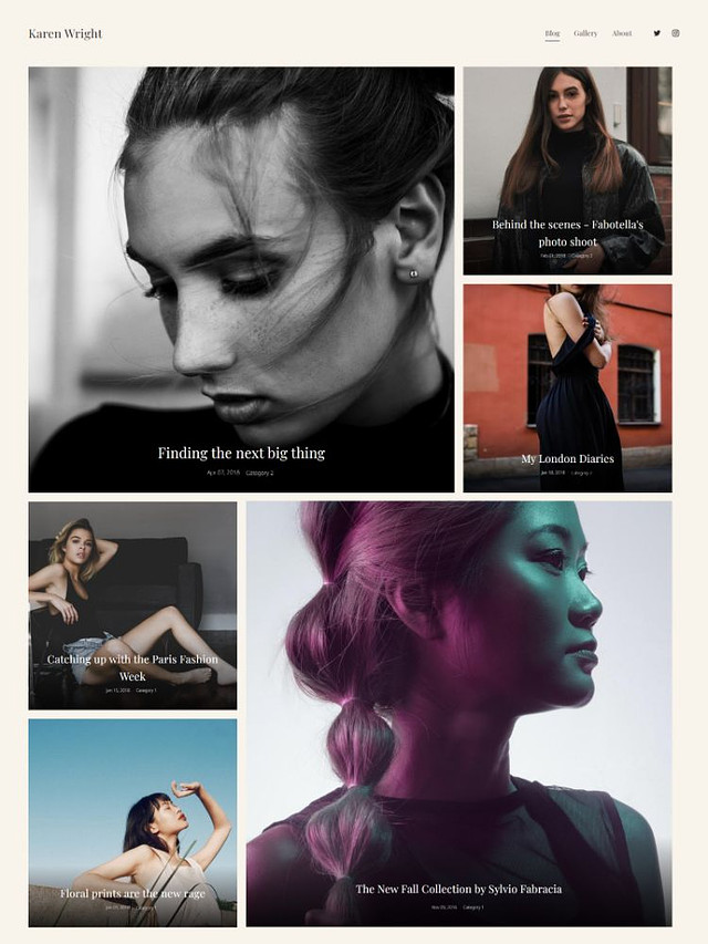 secoya -  Pixpa Plantilla de sitio web para portafolio de moda