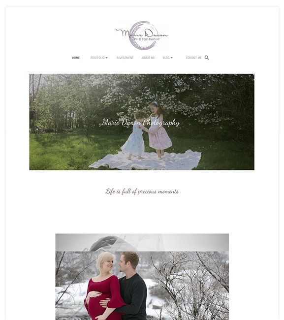 Website voor zwangerschapsfotografie van Marie Daxon