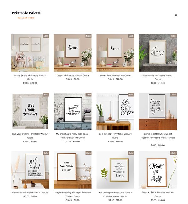 Printable Palette Portfolio Website Examples