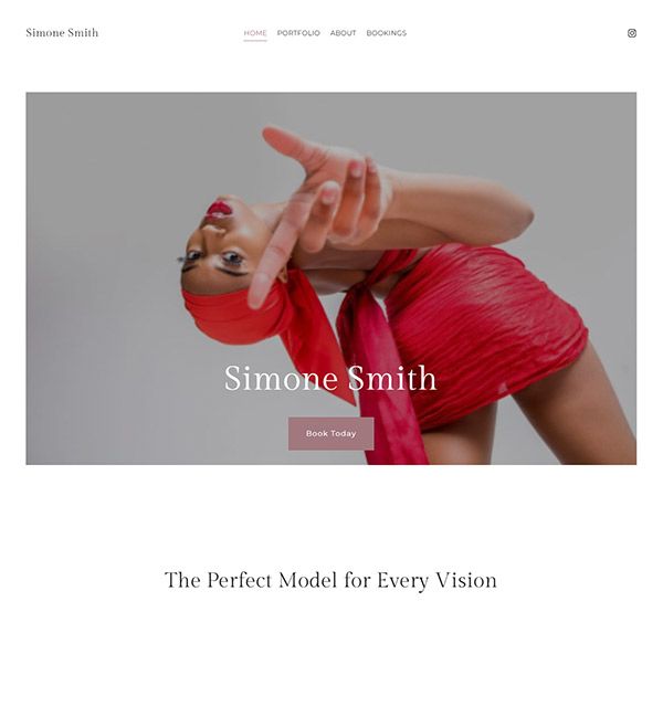 Ejemplos de sitios web del portafolio de Simone Smith