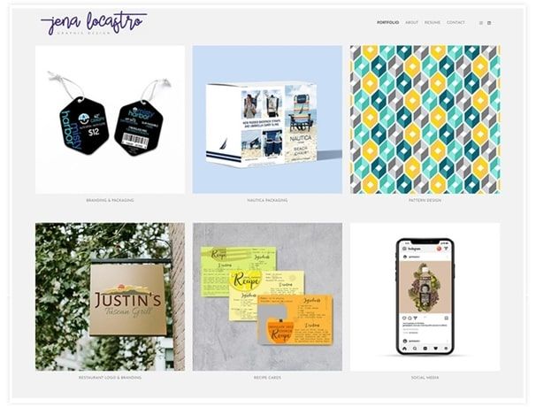 Jena Locastro - Portafolio de trabajos de branding y diseño