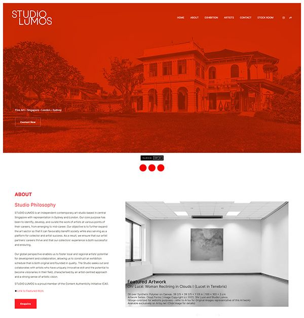 Примеры веб-сайтов портфолио Studio Lumos