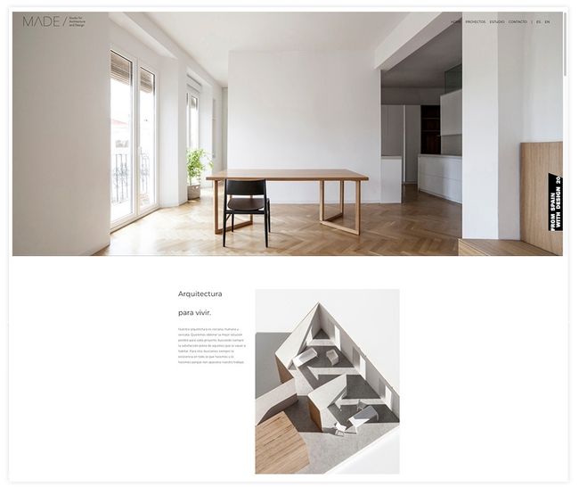 Witryna internetowa z portfolio Made Architects Online