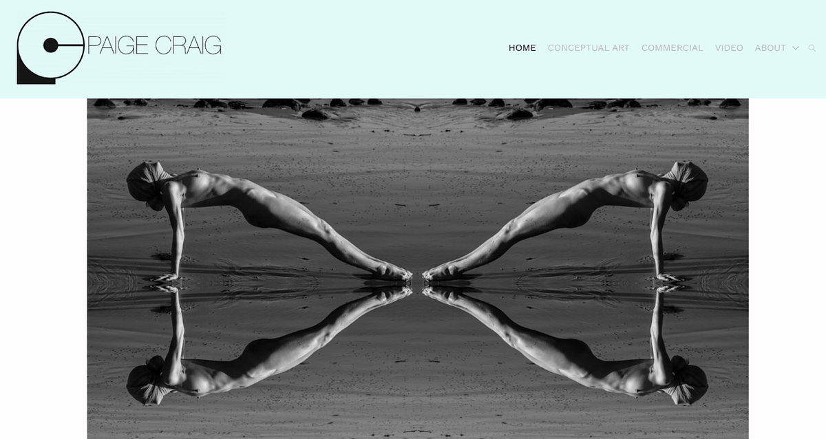 Bild von Paige Craigs Fotoportfolio-Website